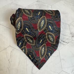 Bigsby & Kruthers Paisley Mens 100% Silk Tie 60.5" x 3.5" Red Blue Classic Spain